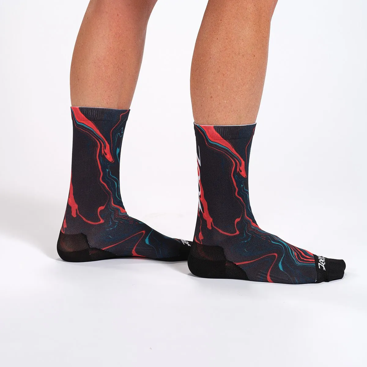 Unisex 6 Inch Sock - Lava