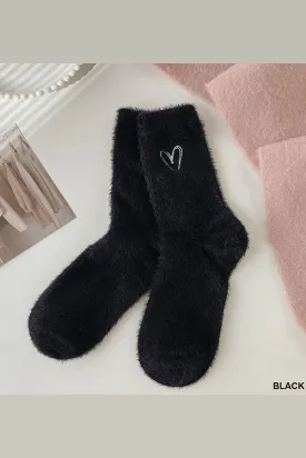 Warm Hearts Fuzzy Socks