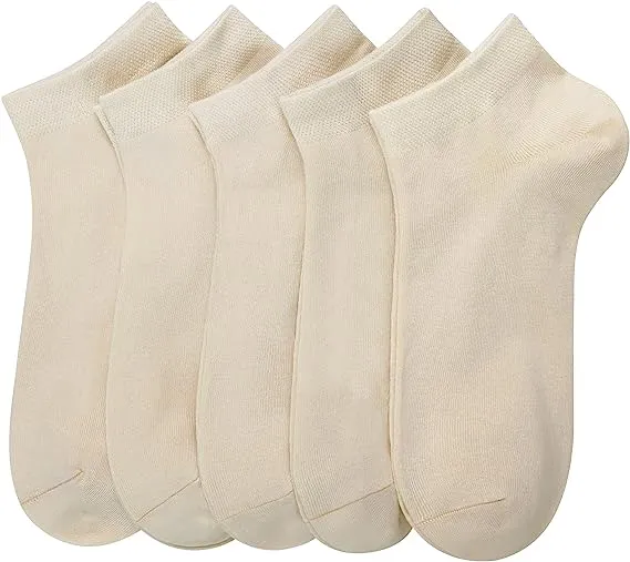 Women Bamboo Ankle Socks Low Cut Thin Sock Lightweight Pastal Color Soft Sock 5 Pairs