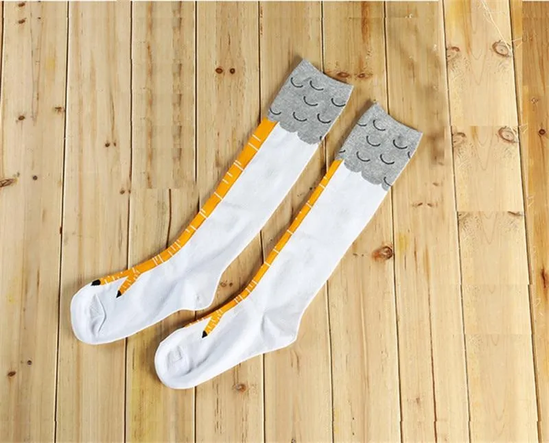 Women Creative 3D Chicken Legs Print Design Knee Socks