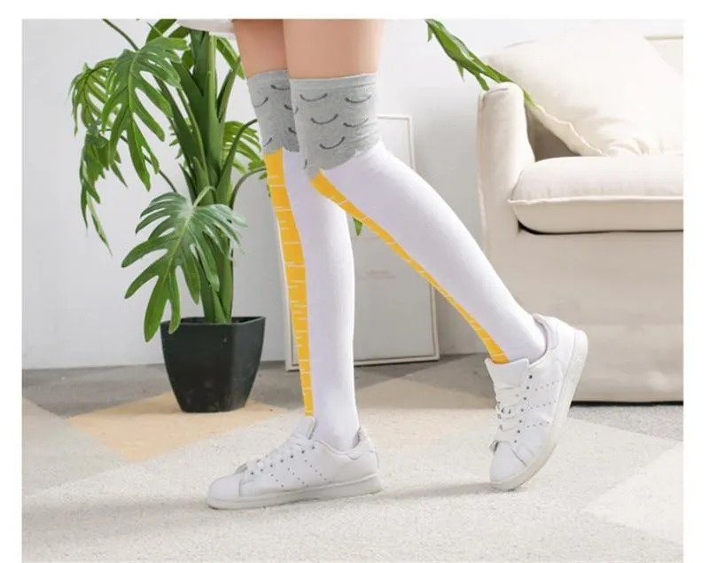 Women Creative 3D Chicken Legs Print Design Knee Socks