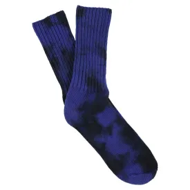 Women Tie Dye Socks - Black / Strong Blue