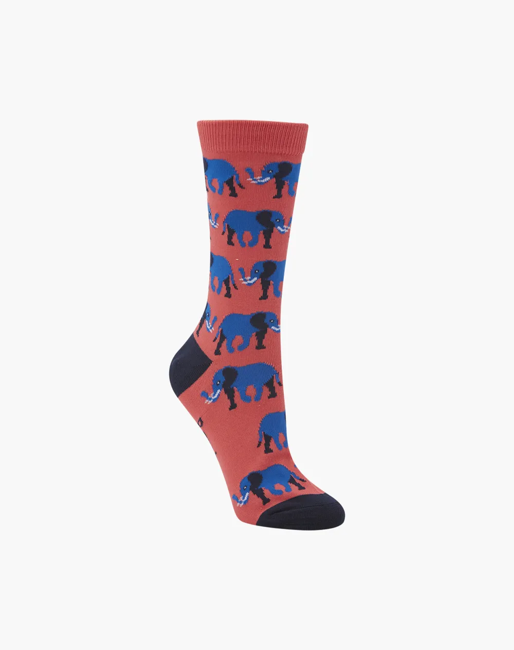 WOMENS BLUE ELEPHANT BAMBOO SOCK