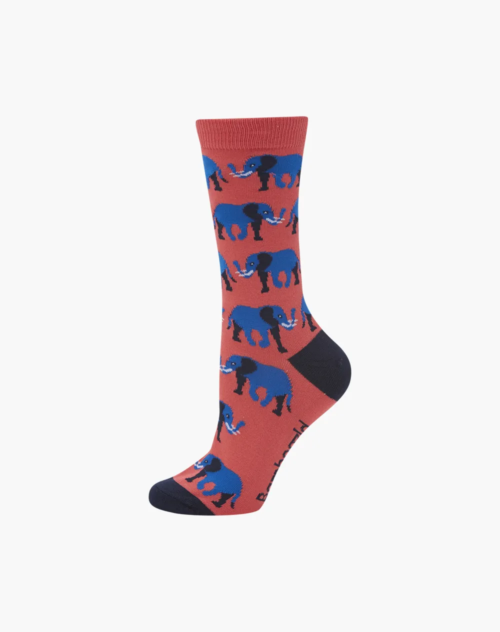 WOMENS BLUE ELEPHANT BAMBOO SOCK