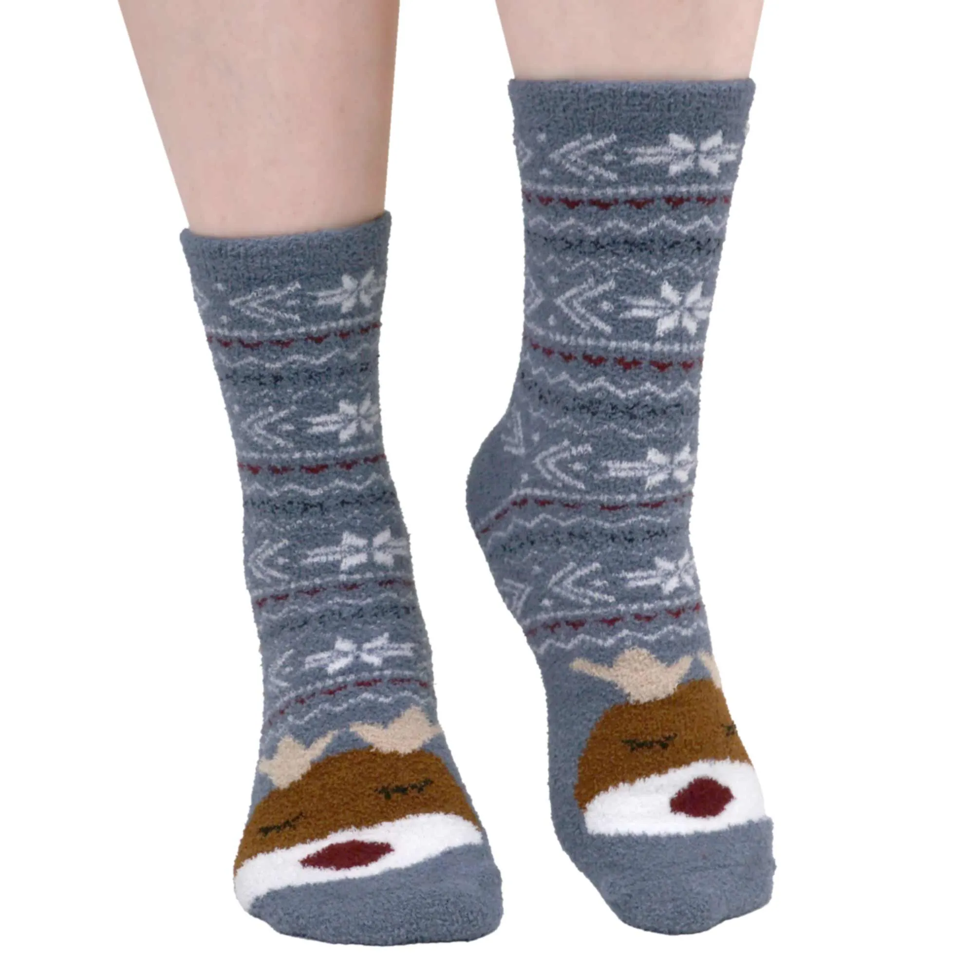 Women's Cute Fuzzy Warm Christmas Indoor Outdoor Cozy Crew Socks