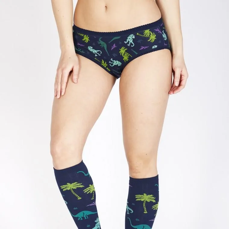 Women's Mid-Rise Bikini Underwear Land Of The Dino