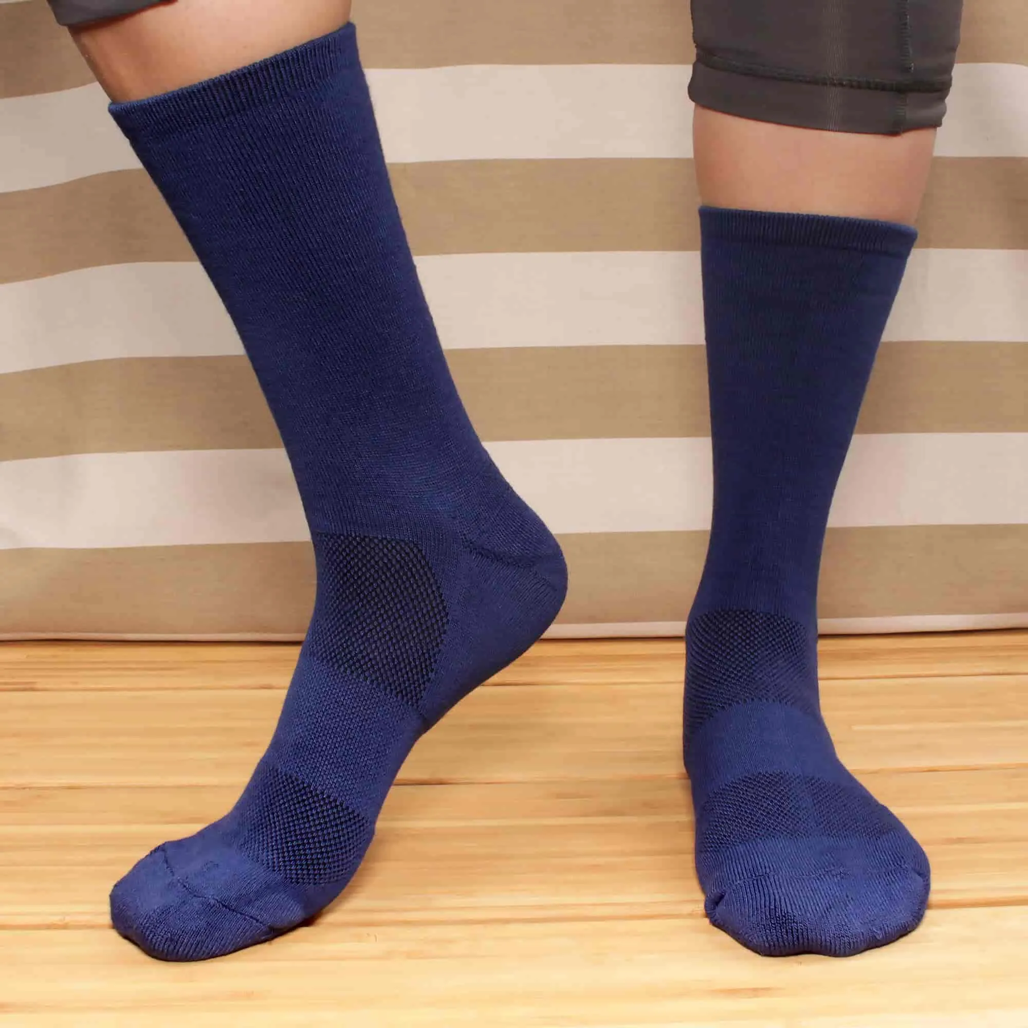 Women's Rayon from Bamboo Fiber Supported Heel and Toe Crew Socks - 4 Pair