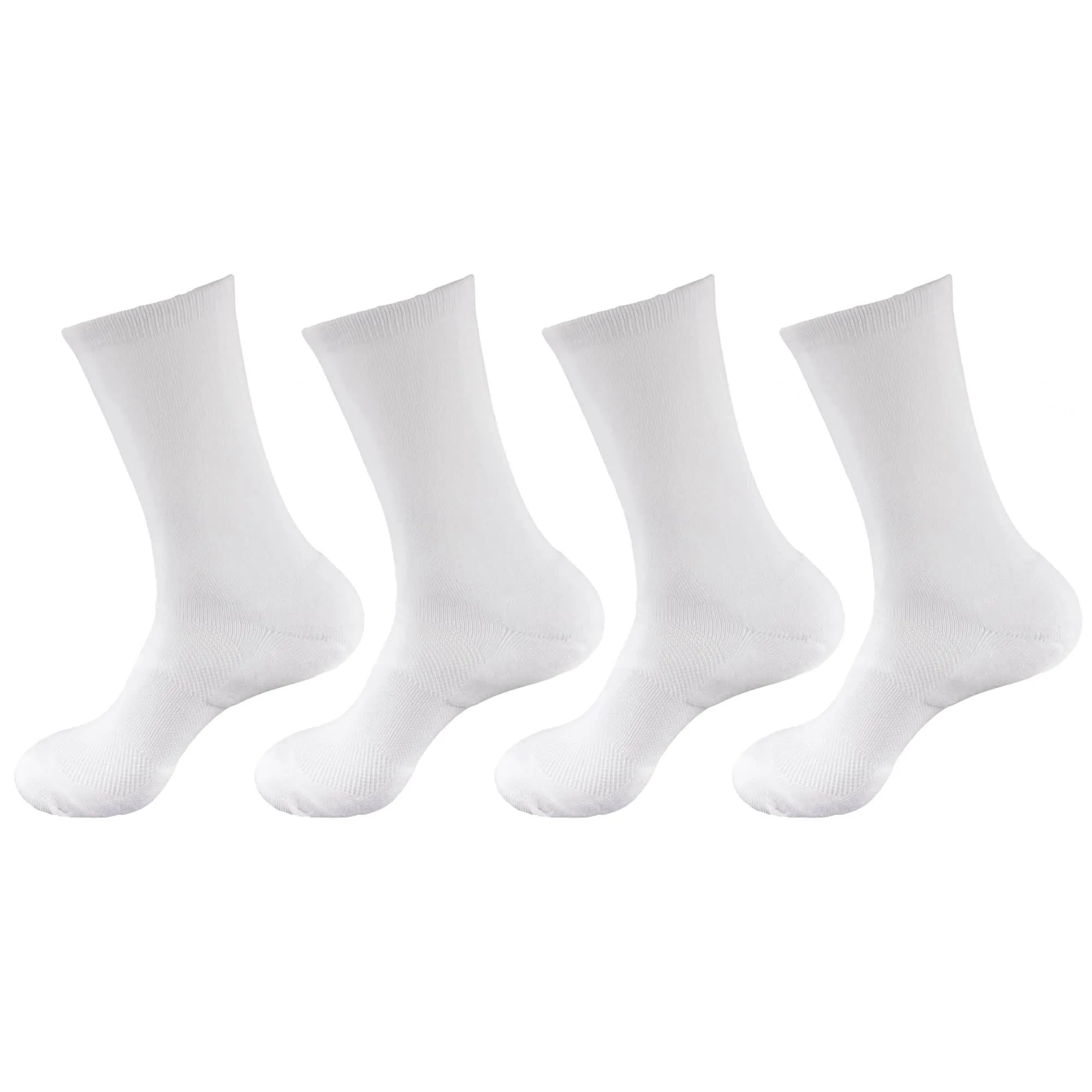 Women's Rayon from Bamboo Fiber Supported Heel and Toe Crew Socks - 4 Pair