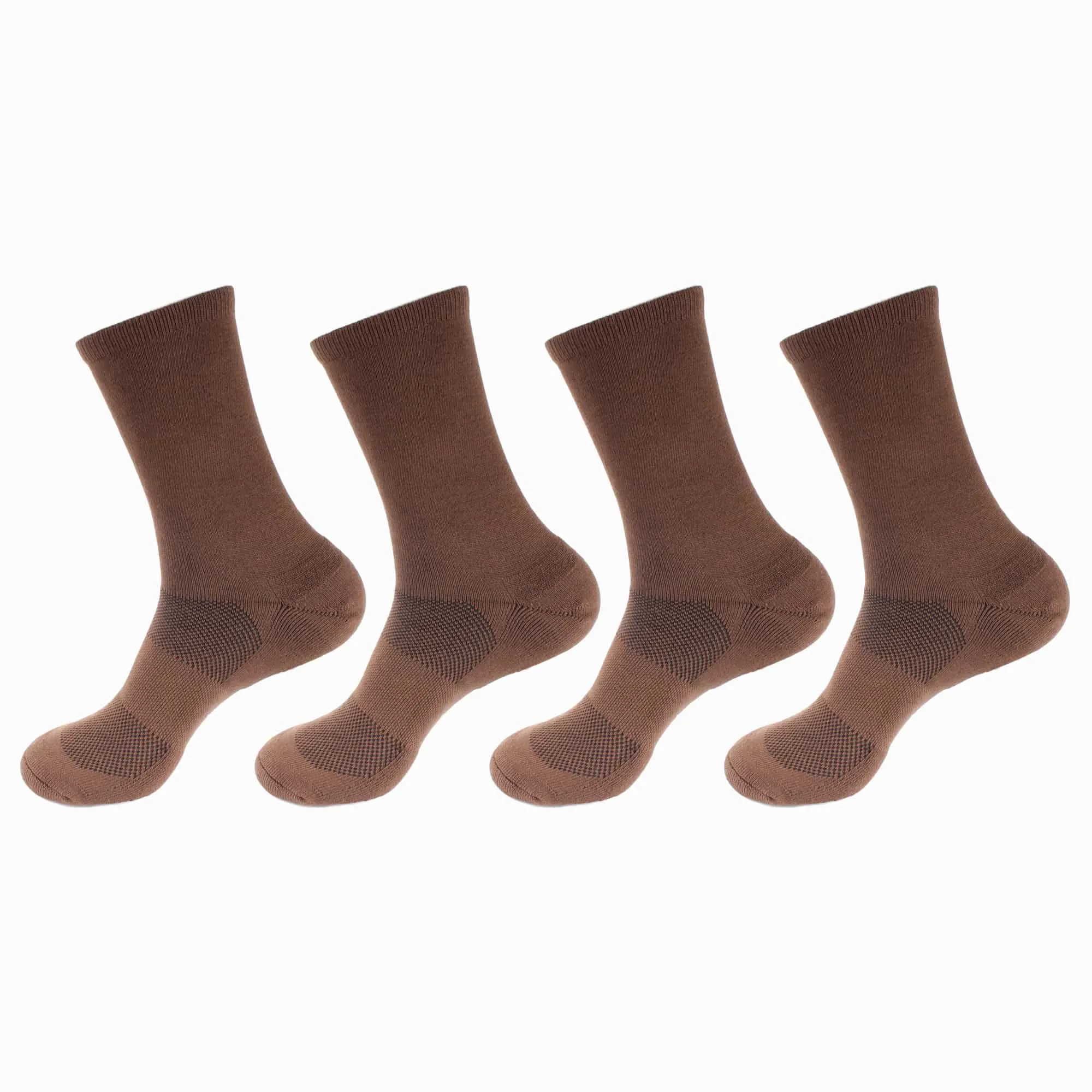 Women's Rayon from Bamboo Fiber Supported Heel and Toe Crew Socks - 4 Pair