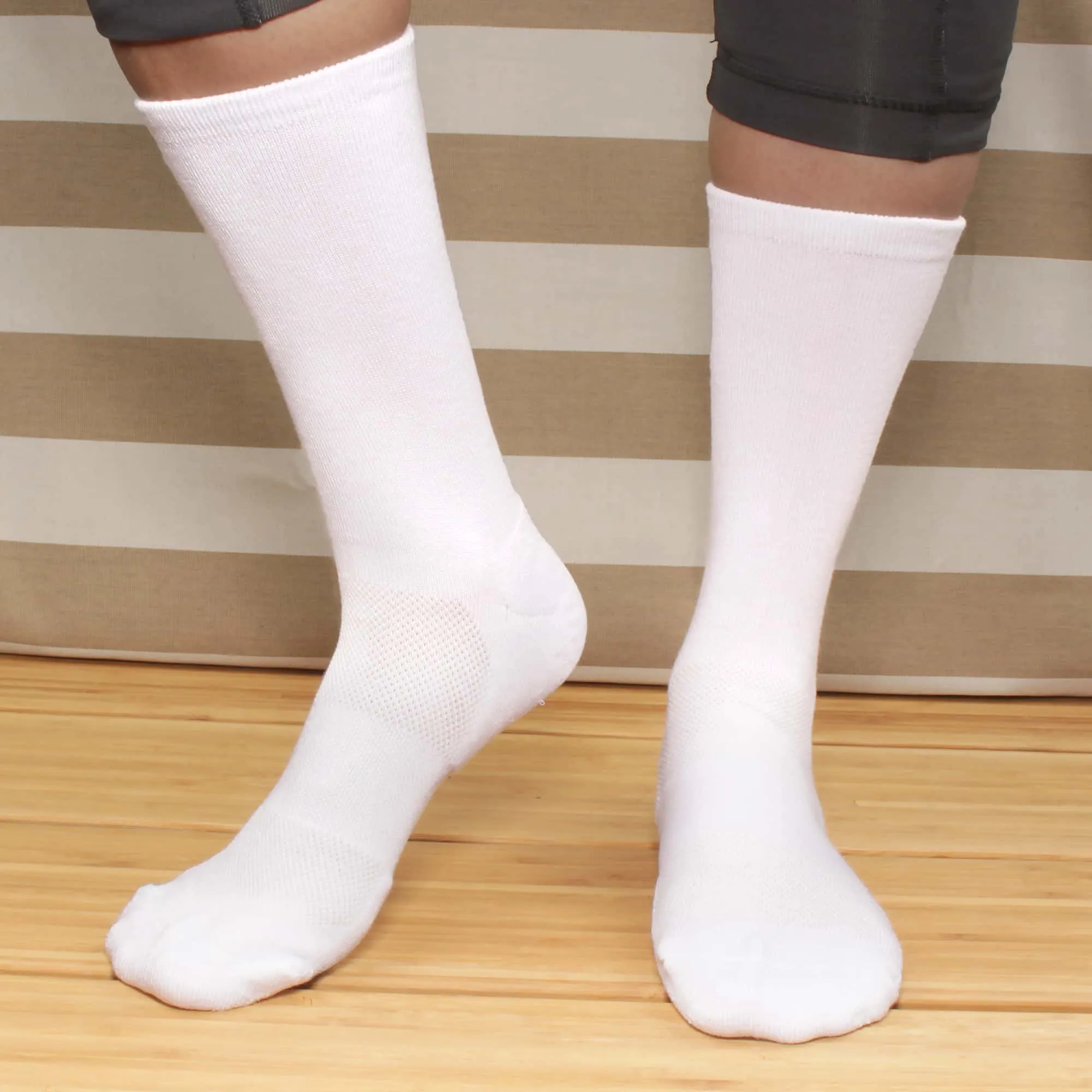 Women's Rayon from Bamboo Fiber Supported Heel and Toe Crew Socks - 4 Pair