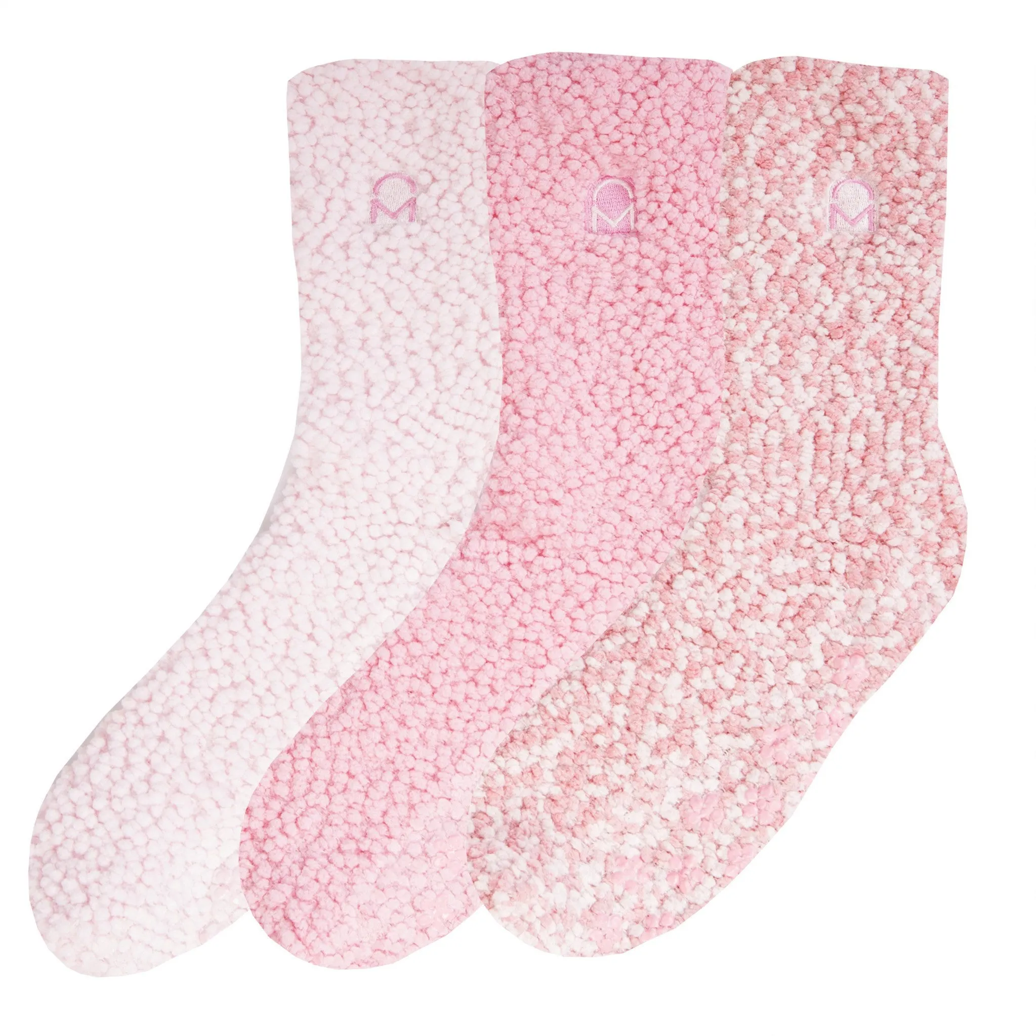 Women's Warm and Cozy Popcorn Yarn Crew Socks - 3 Pack