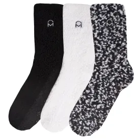 Women's Warm and Cozy Popcorn Yarn Crew Socks - 3 Pack