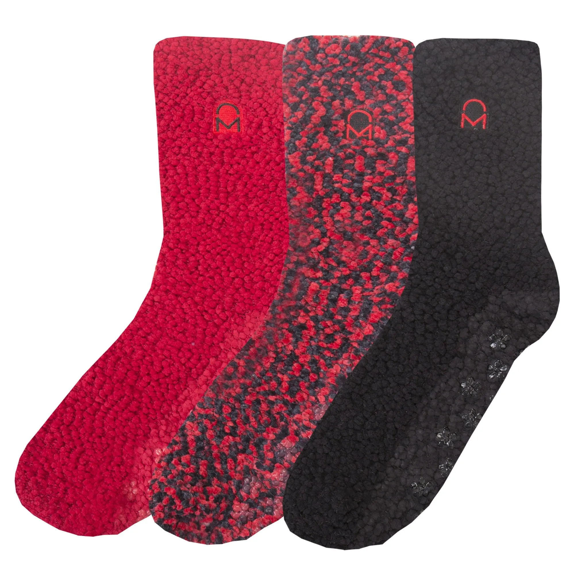 Women's Warm and Cozy Popcorn Yarn Crew Socks - 3 Pack