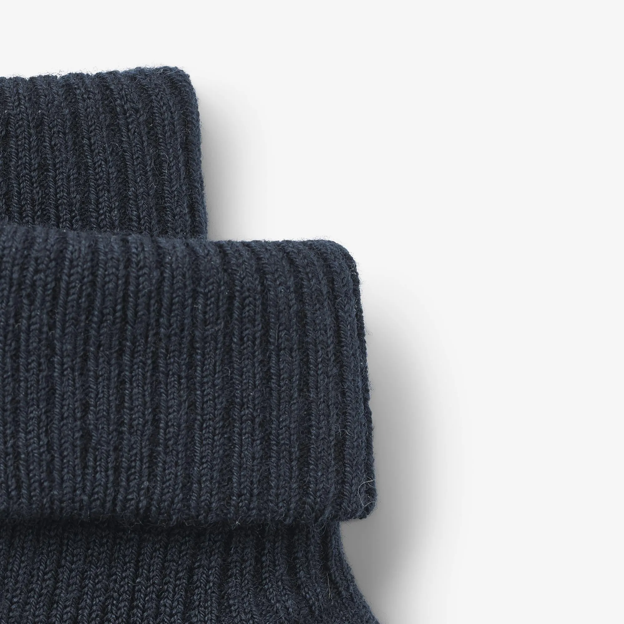 Wool Rib Socks Ziggy - navy